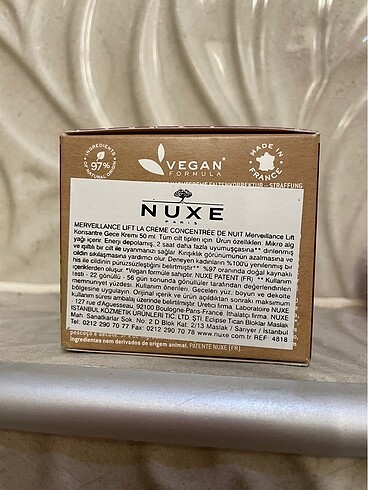  Beden NUXE MERVEİLLANCE LİFT