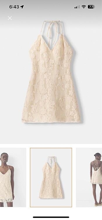 Bershka BershkaGüpür Askılı Mini Elbise