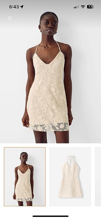 BershkaGüpür Askılı Mini Elbise