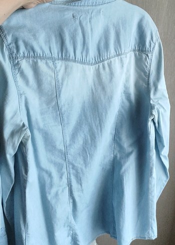 LC Waikiki Nakışlı Mavi Denim Gömlek