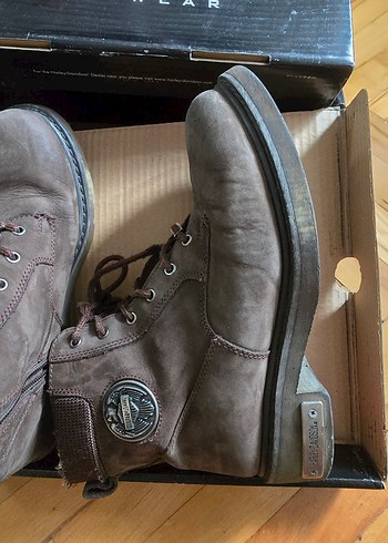 Erkek Kahverengi Süet Harley-Davidson Biker Bot - Görsel 7