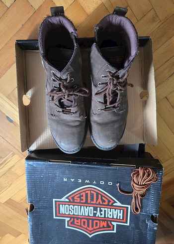 Erkek Kahverengi Süet Harley-Davidson Biker Bot - Görsel 5