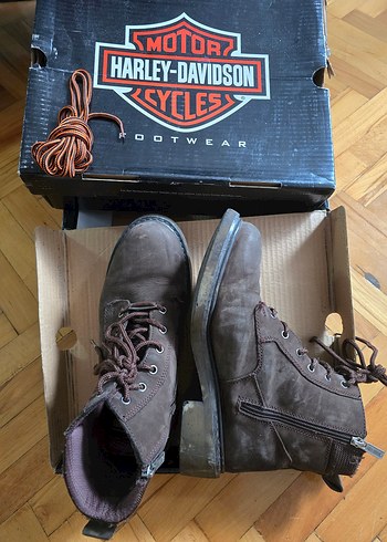 Erkek Kahverengi Süet Harley-Davidson Biker Bot - Görsel 3