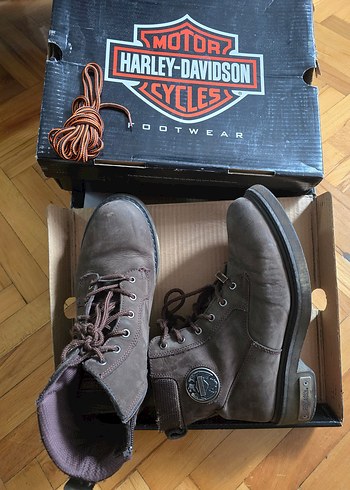 Erkek Kahverengi Süet Harley-Davidson Biker Bot - Görsel 6