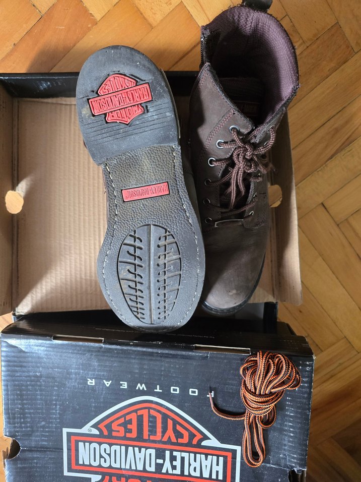 Erkek Kahverengi Süet Harley-Davidson Biker Bot - Görsel 4