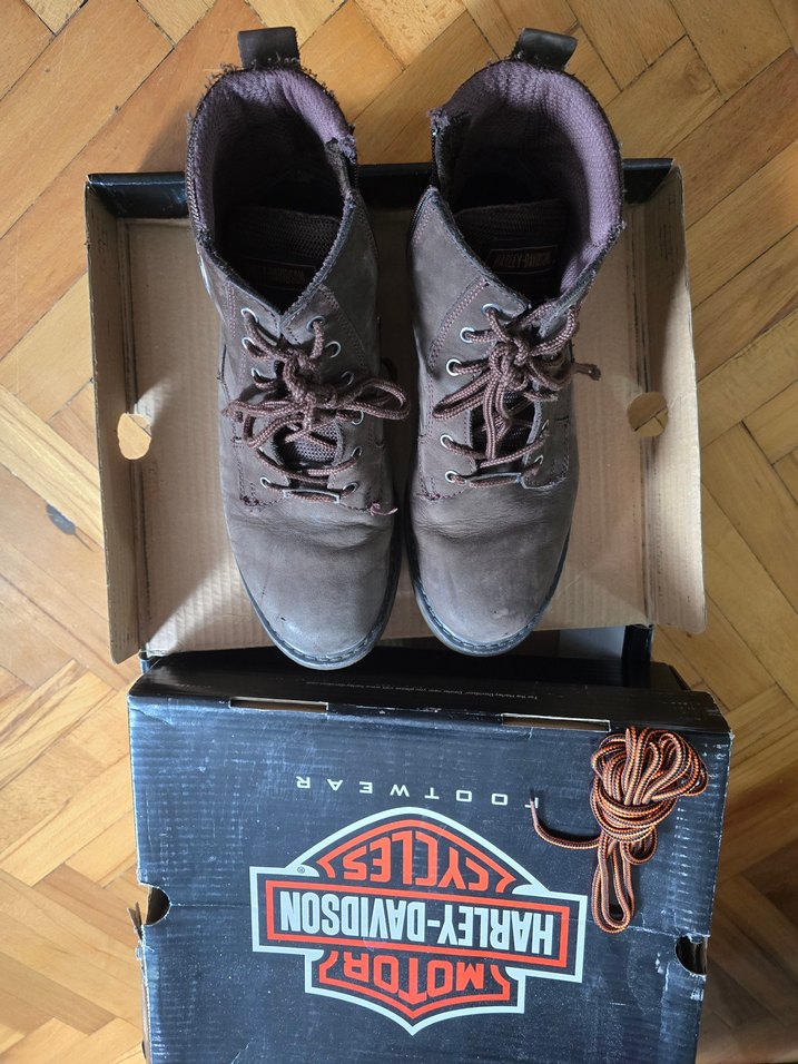 Erkek Kahverengi Süet Harley-Davidson Biker Bot - Görsel 5