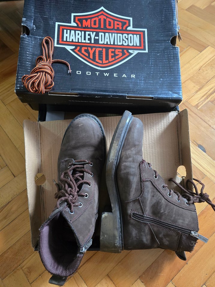 Erkek Kahverengi Süet Harley-Davidson Biker Bot - Görsel 3