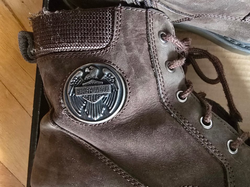 Erkek Kahverengi Süet Harley-Davidson Biker Bot - Görsel 2