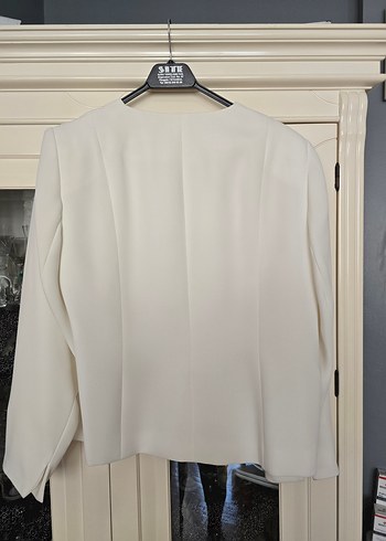 kırık beyaz renkte abiye bayan tek ceket - Görsel 2