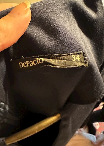 Lacivert V Yaka Midi Ofis Elbisesi - Görsel 2