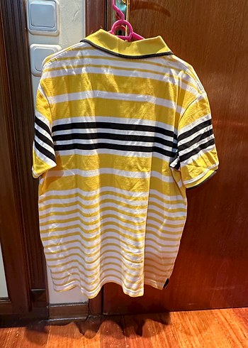 Sarı Çizgili Polo Yaka Erkek Tişört - Görsel 7
