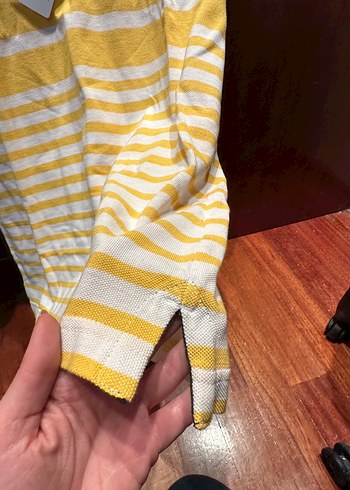 Sarı Çizgili Polo Yaka Erkek Tişört - Görsel 5