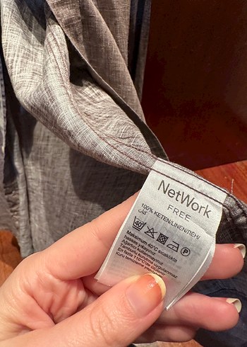 Gri Erkek Keten Uzun Kollu Gömlek - Görsel 5