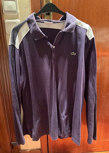 Erkek Mor Uzun Kollu Polo Tişört - Görsel 2