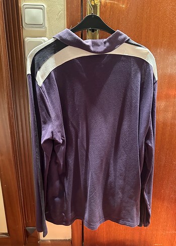 Erkek Mor Uzun Kollu Polo Tişört - Görsel 5