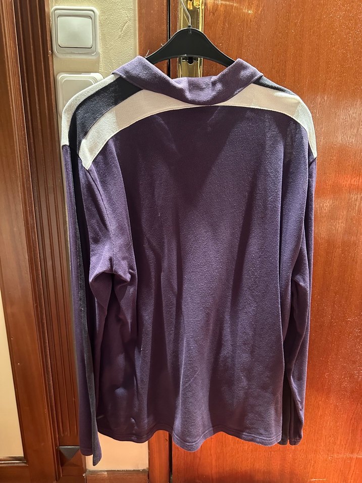 Erkek Mor Uzun Kollu Polo Tişört - Görsel 5