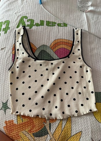 xs Beden Puantiyeli Crop Top