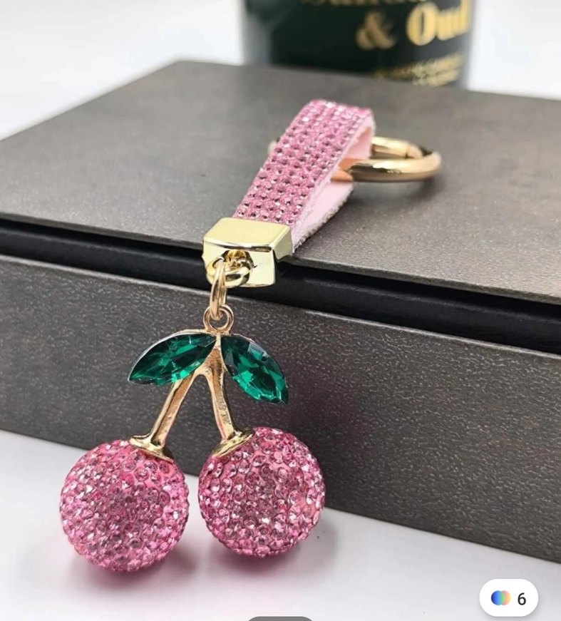 Renkli Payetli Kiraz Anahtarlık - Görsel 4