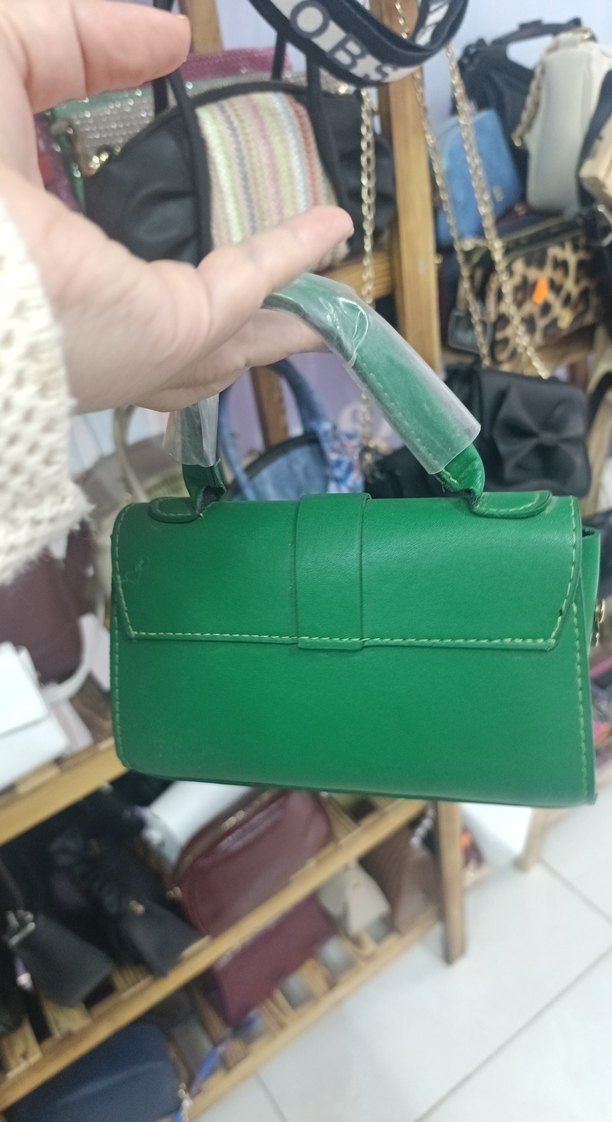 Yeşil Deri Kadın Omuz Çantası - Görsel 2