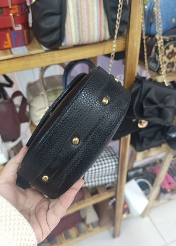 Klasik Siyah Deri Kadın Çanta - Görsel 2