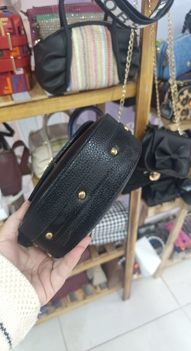 Klasik Siyah Deri Kadın Çanta - Görsel 2