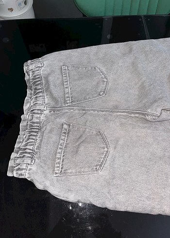 xs Beden gri Renk Gri Lastikli Kadın Midi Kot Pantolon