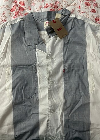 Levis Levi S Gri Beyaz Cizgili Rahat Gomlek
