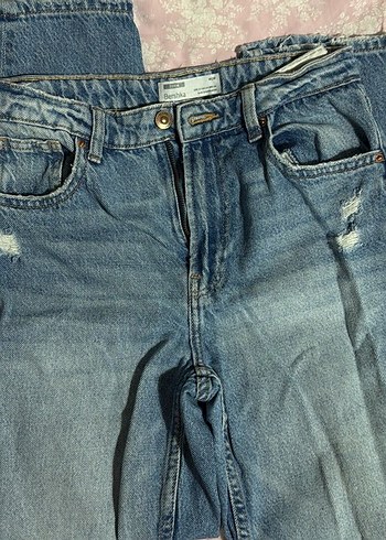 Bershka Mavi Yikamali Rahat Kesim Jean
