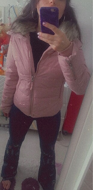 bershka pudra pembe mont