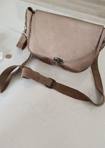 Zara Bej deri Kadın Omuz Çantası Tokalı