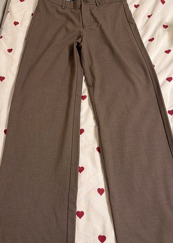 Pull and Bear Dugmeli Kahverengi Kadin Kumas Pantolon