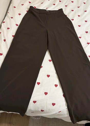 H&M Kadin Kahverengi Midi Kumas Pantolon