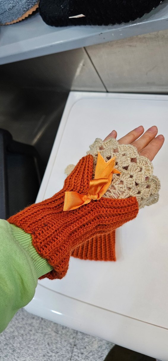 Bohem Tarzda Örgü Kadın Eldiveni - Görsel 2