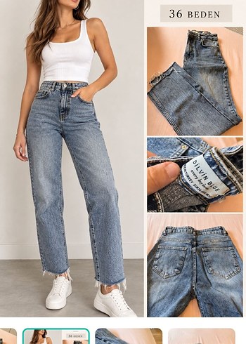 Dilvin Yuksek Bel Acik Mavi Denim Jean