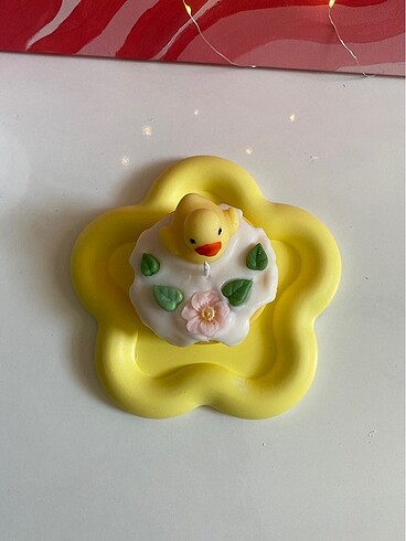 Beden Ördek Pasta Mum ve Çiçek Tabak Set