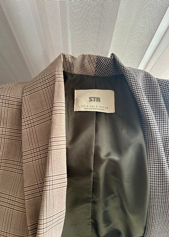 s Beden Bej Kadın Midi Blazer Ceket