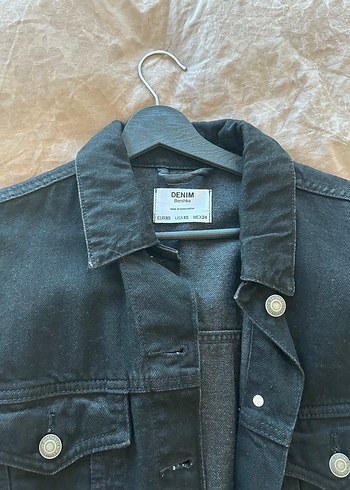 Siyah Düğmeli Kadın Kot Ceket - Görsel 2