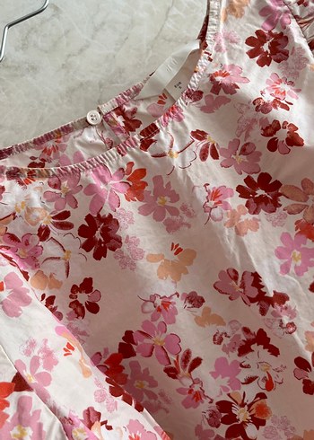 Pembe Çiçekli Kısa Kollu balon kol - Görsel 2