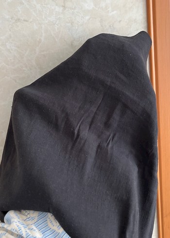 Siyah V Yaka Kolsuz Keten Kadın Atlet - Görsel 5