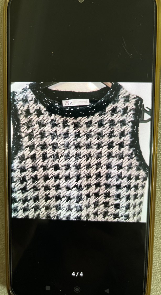 Zara Gri Desenli Kadın Triko Kazak - Görsel 4