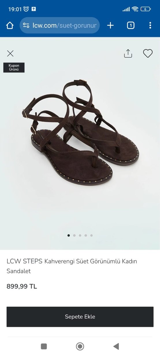 Kahverengi Süet Tokalı Stiletto Topuklu Kadın Sandalet - Görsel 2