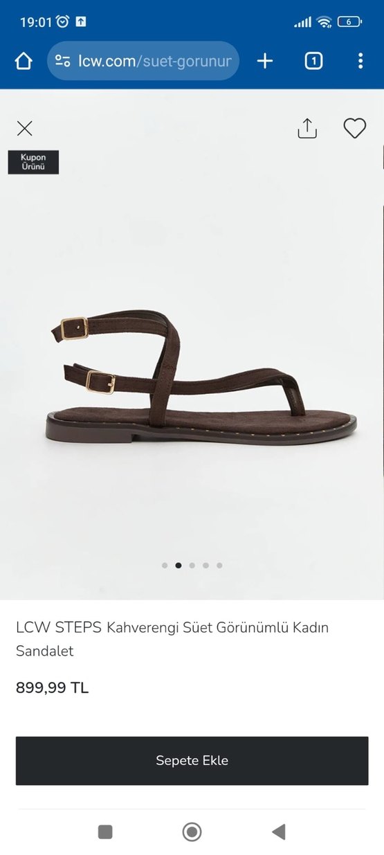 Kahverengi Süet Tokalı Stiletto Topuklu Kadın Sandalet - Görsel 3