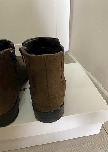 LC Waikiki Kahverengi Süet Kadın Botu Blok Topuklu