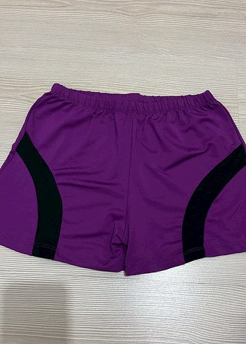 Diğer Mor Siyah Detayli Spor Sort