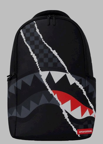 Vakkorama Sprayground Siyah Kopekbaligi Desenli Sirt Cantasi