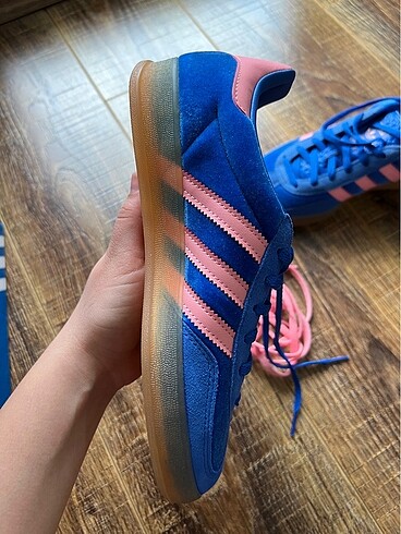 38 Beden mavi Renk Adidas Mavi Pembe Gazelle Indoor