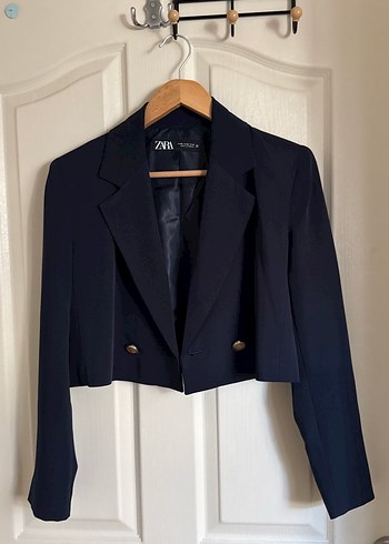 Zara Lacivert Kisa Blazer Ceket