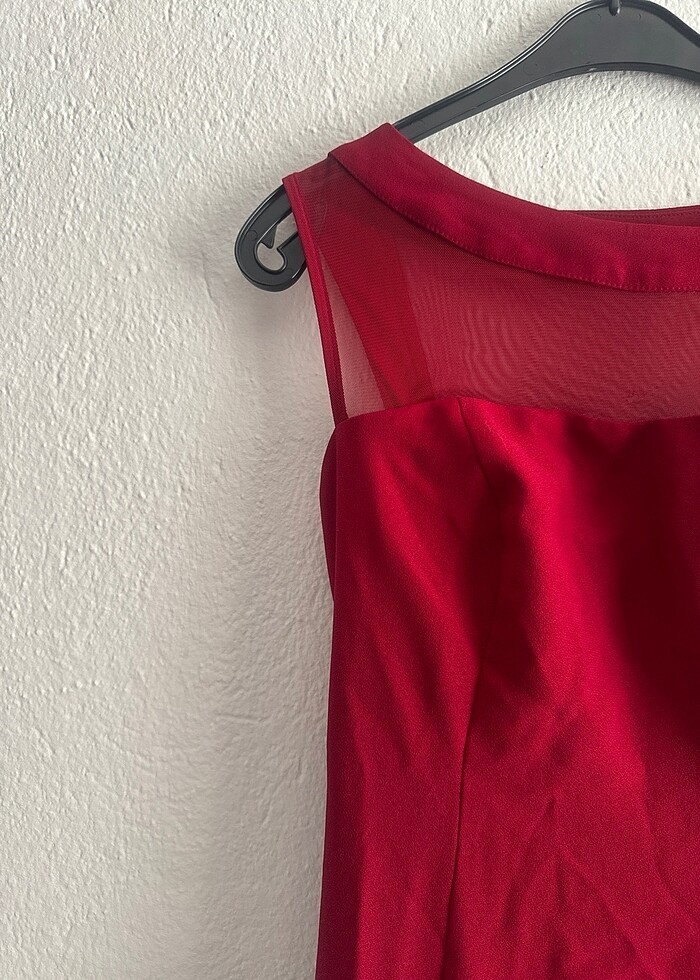 BORDO ABİYE ELBİSE - ZARA - Görsel 3