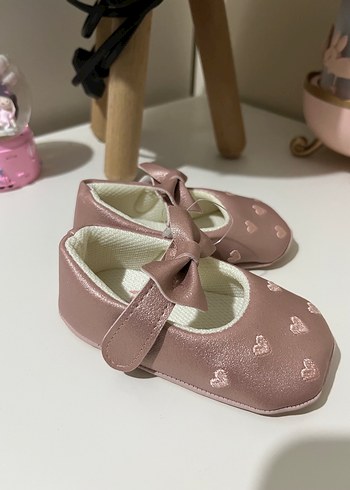 Kız Çocuk Pembe Fiyonklu Babet Ayakkabı - Görsel 2