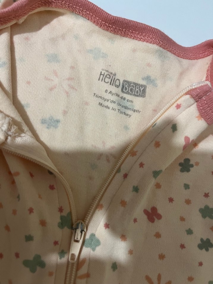 Fermuarlı Bebek Kız Tulum - Pastel Desenli - Görsel 2